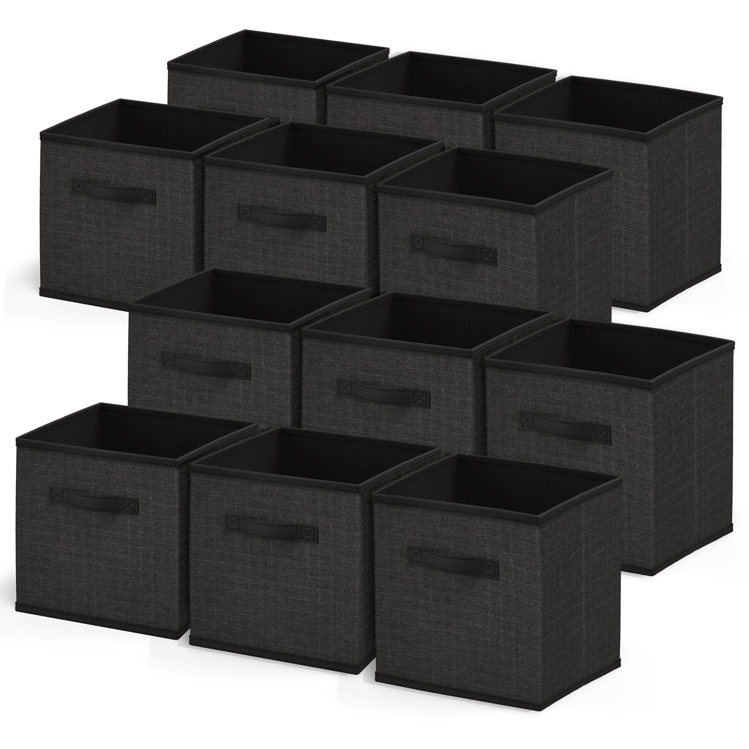 Nestl Foldable Storage Bins - 12 Cube Organizer With Handles for Closet, Bedroom, Playroom