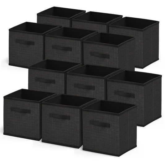 Nestl Foldable Storage Bins - 12 Cube Organizer With Handles for Closet, Bedroom, Playroom