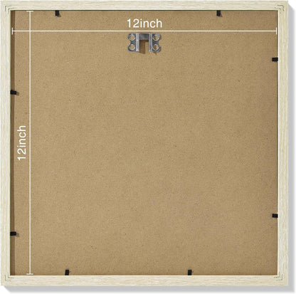 Vittanly 12x12 Picture Frames Set of 9, Shatter Resistant Plexiglass, Display 8x8 Pictures with Mat