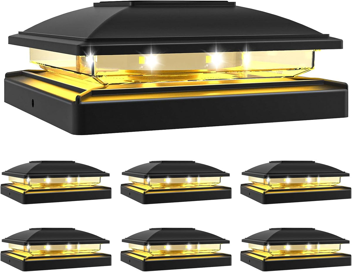 VOLISUN Solar Post Cap Light Outdoor,Solar Fence - Post Lights Waterproof for 4x4/5x5/6x6