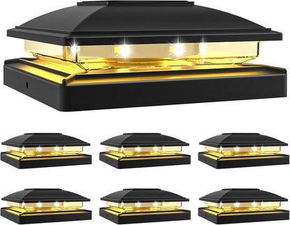 VOLISUN Solar Post Cap Light Outdoor,Solar Fence - Post Lights Waterproof for 4x4/5x5/6x6