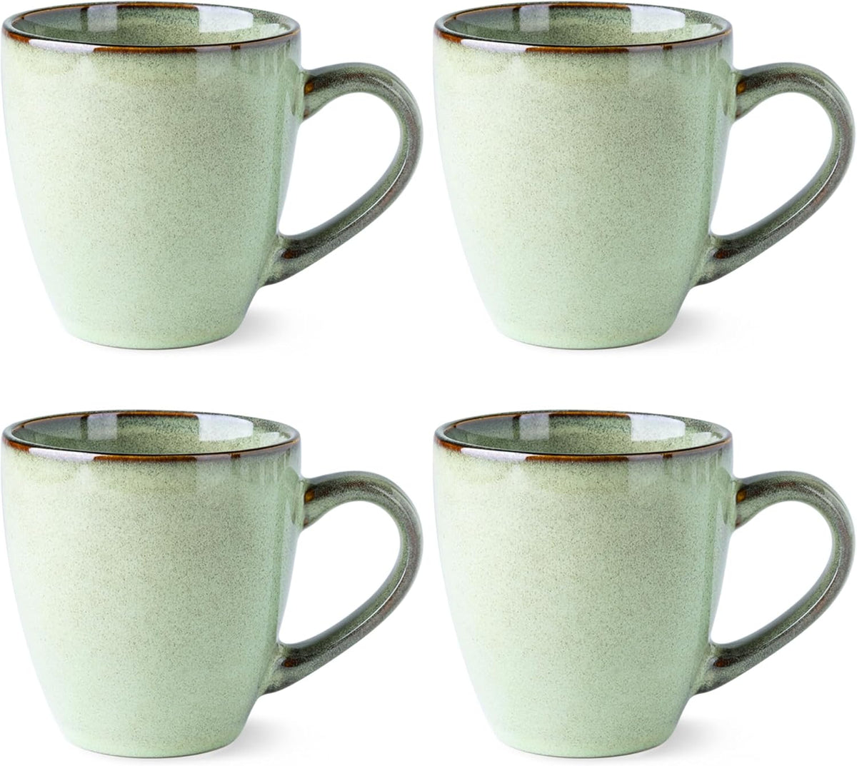 GBHOME Ceramic Coffee Mugs Set of 4, 12oz Stoneware Coffee Mugs Set For Dad Mom Women MEN, Light