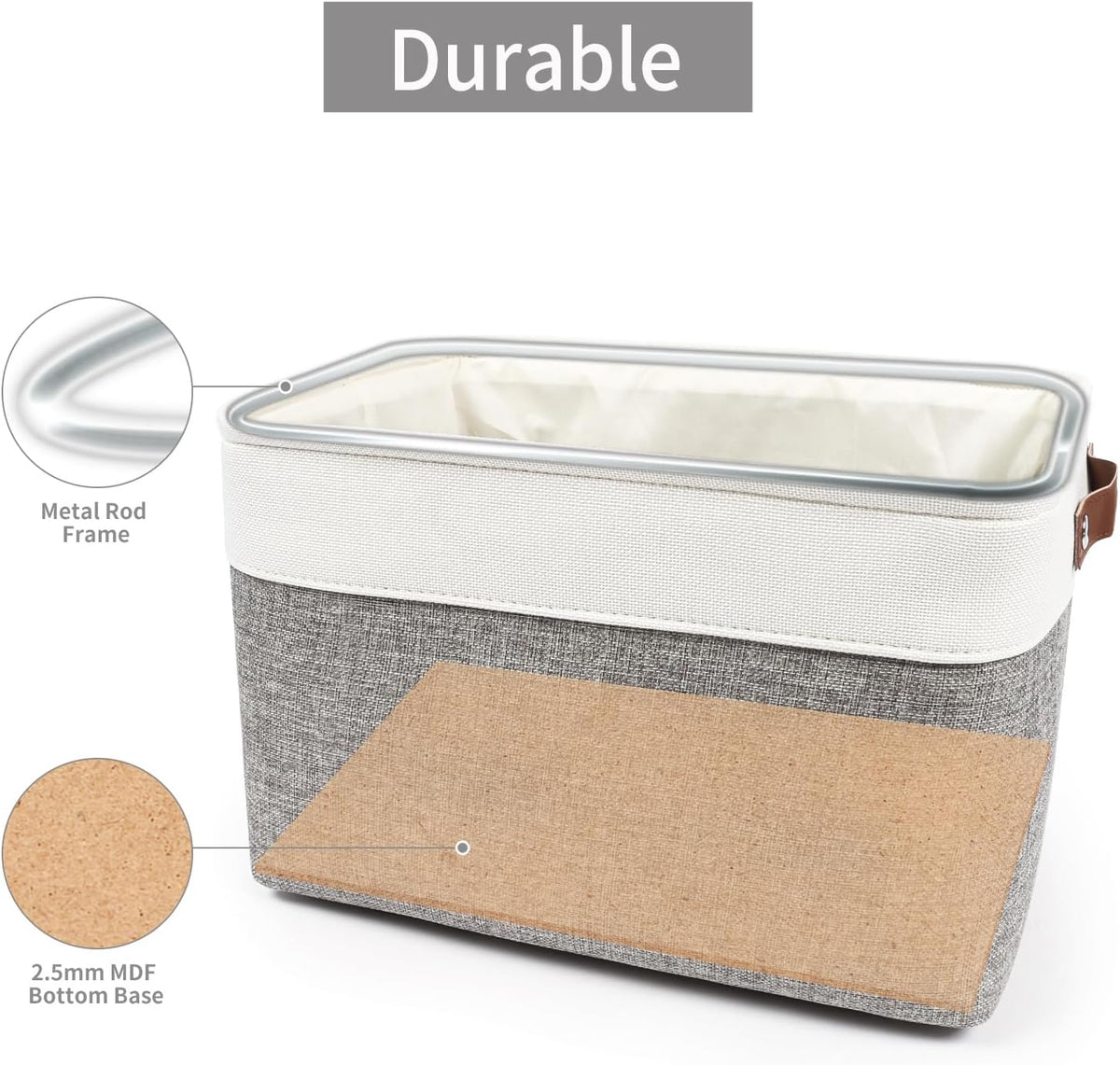Storage Bins Large Fabric Storage Baskets for Shelves 3 Pack, Decorative Linen Closet Baskets with