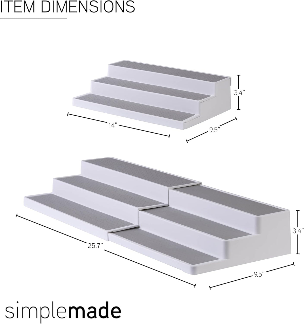 SIMPLEMADE 3-Tier Spice Rack Organizer - Versatile Storage Shelf for Kitchen, Bathroom, Bedroom &