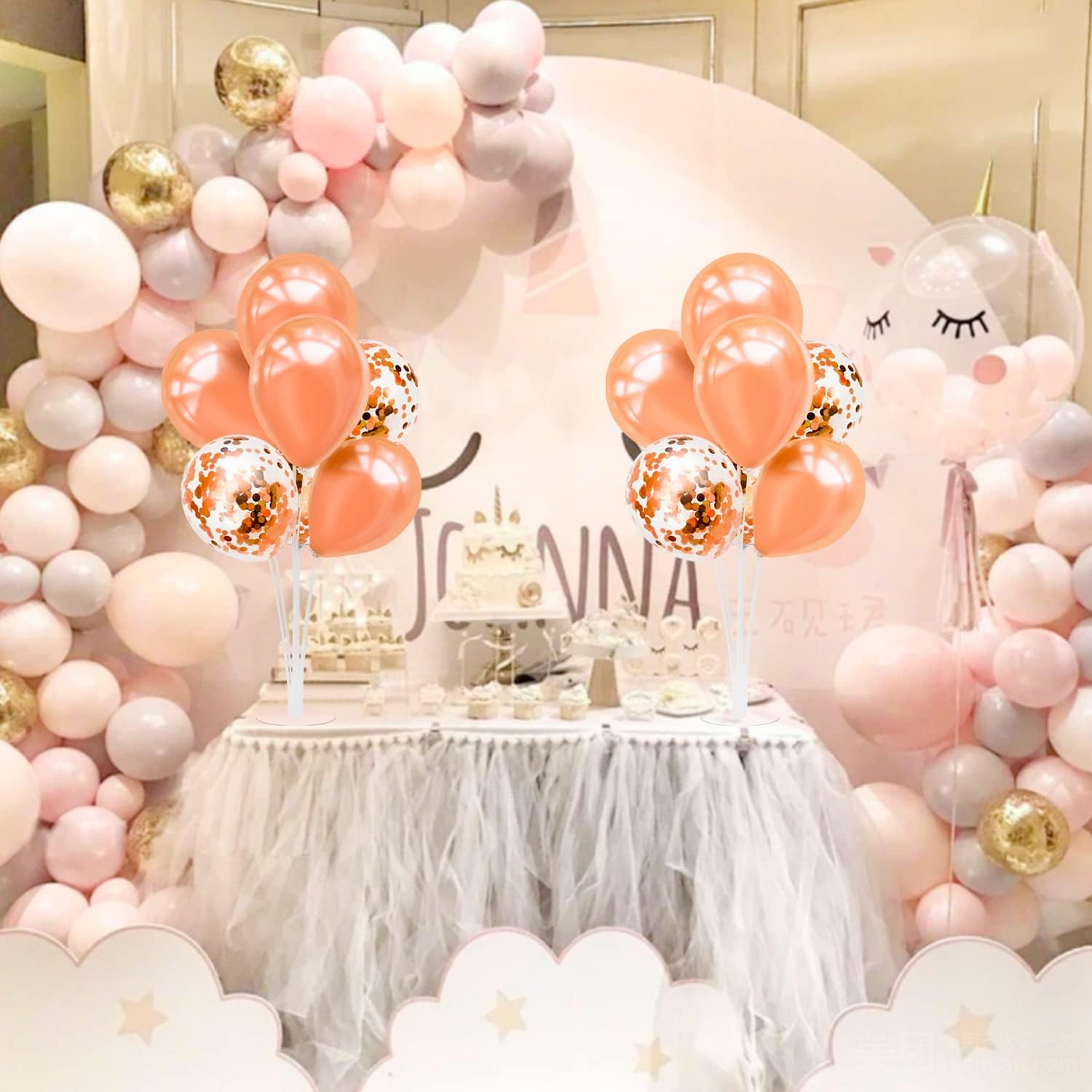 Rose Gold Balloon Stand Centerpiece Table Decorations for Birthday Anniversary Engagement Wedding