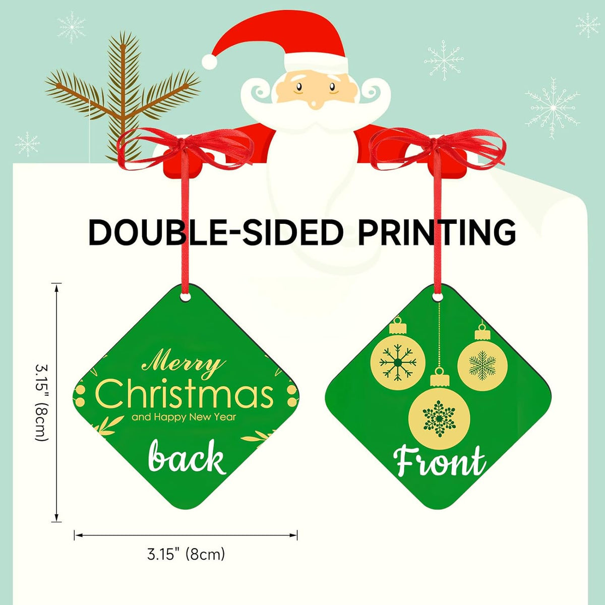 Personalized Christmas Ornaments 2025 Wood Custom Picture Text Hanging Ornament Customized