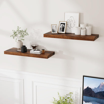 24 x 9 Floating Shelves, 9 Inch Deep Floating Shelf Wall Mounted, 24 Inch Bathroom Shelves Set of