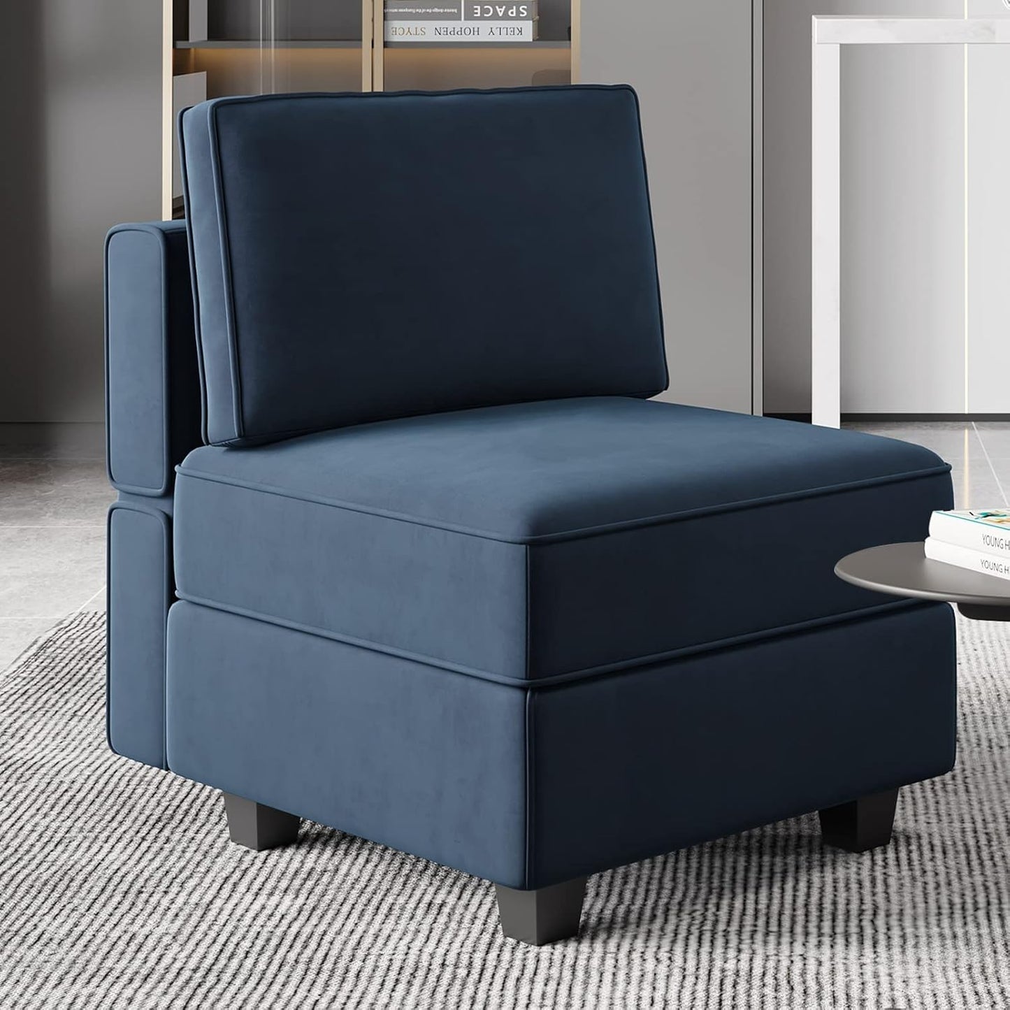Belffin Modular Sofa Middle Module with Storage Accent Armless Chair for Modular Sectional Sofa