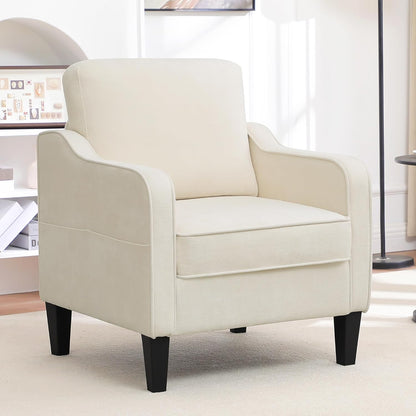Accent Chair for Living Room, Mid Century Modern Reading Chair for Bedroom, Upholstered Armchair