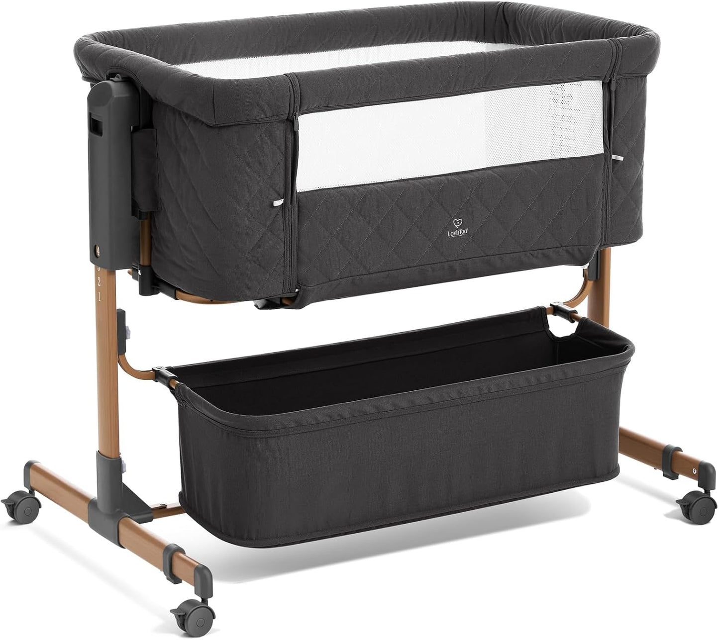 3 in 1 Baby Bassinet, Rocking Bassinet, Bedside Bassinet, 6-Height Adjustable, Bassinet Bedside
