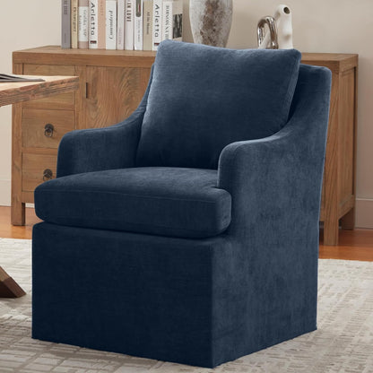 VKNOW Upholstered Dining Chairs, Modern Kitchen Chairs Dinner Chairs with 4 Casters, Linen Armchair