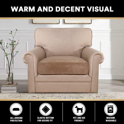 PrinceDeco Stretch Velvet Couch Cushion Cover,Soft Cushion Slipcover for Chair Cushion Furniture