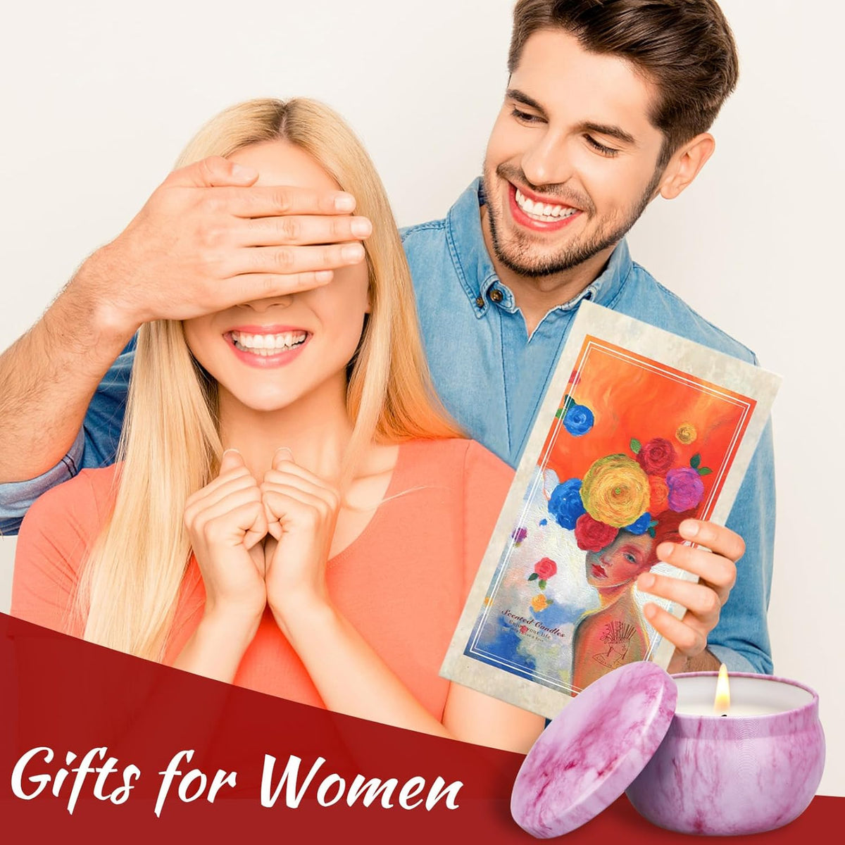 Scented Candles Gifts for Women, 8 Pack Candles for Home Scented, 8% Essential Oil Soy Candle