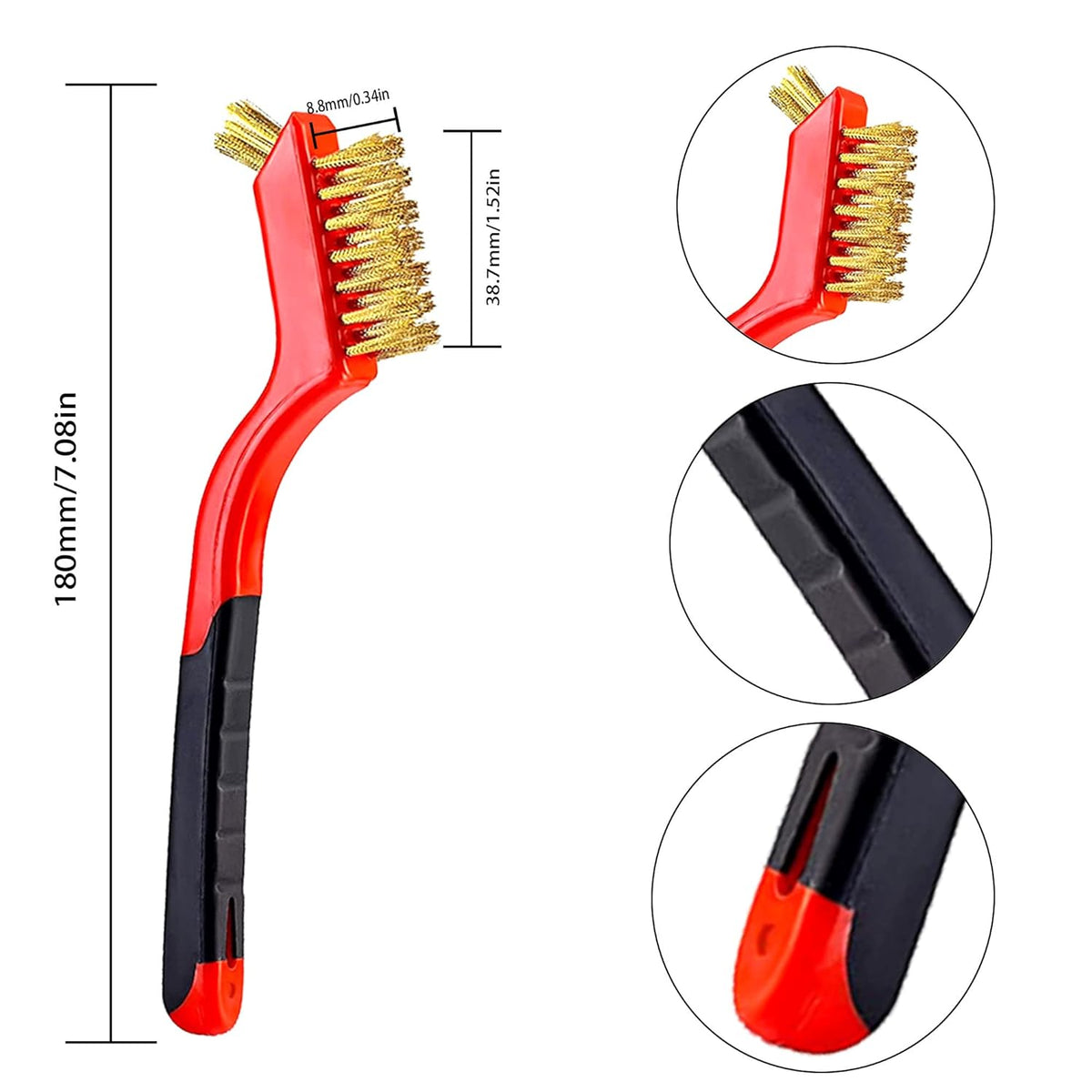 Wire Scratch Brush Set Soft Grip for Rust, Dirt & Paint Scrubbing with Deep Cleaning (18, 18PCS