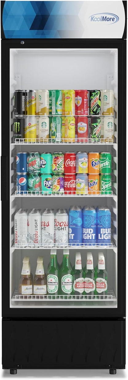 KoolMore DGDR-1D-12C 24 in. 12 Commercial One Glass Door Beverage Display Merchandiser Refrigerator
