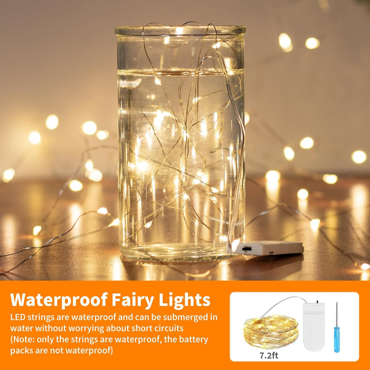 TingMiao 6 Pack Fairy Lights Battery Operated 7.2 ft 20 LED Mini String Lights Waterproof Silvery