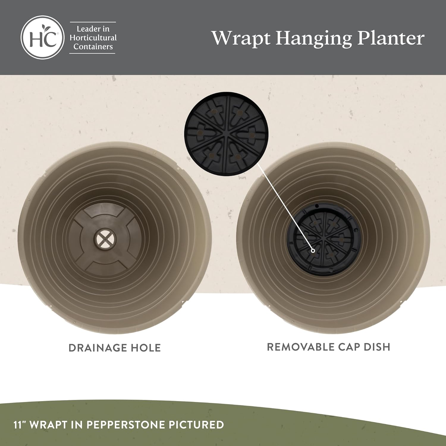 The HC Companies Wrapt Hanging Planters - Lightweight Plant Pot Hanger for Hanging Plants