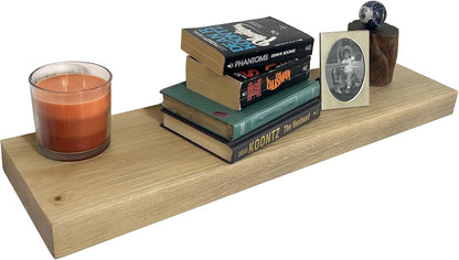 joelsantiques - 30 Inch Wooden Floating Shelves for Wall - 30x6x2 in - Made of Natural Wood - Long