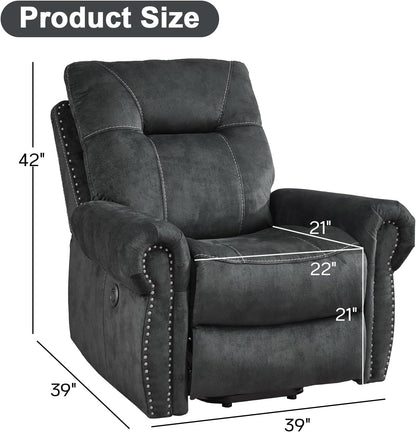 EBELLO Electric Power Recliner Chair with Massage and Heat, Soft Fabric Massage Recliner for