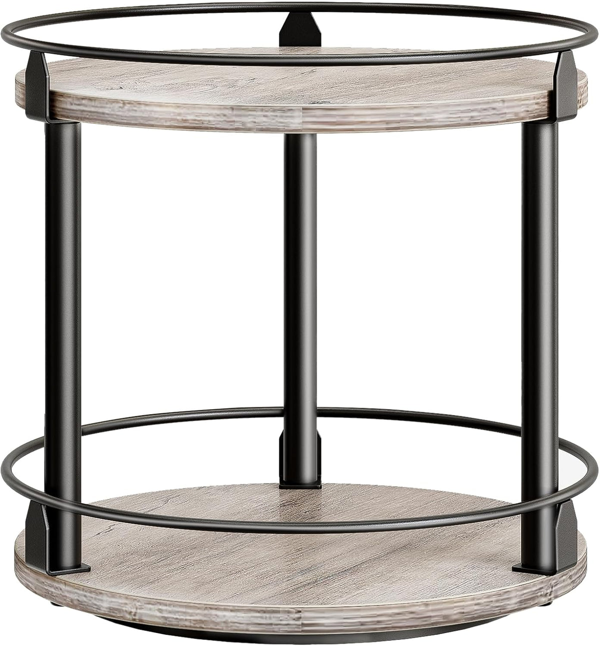 Lazy Susan Organizer, Rotating Spice Rack, 2 Tier Spice Turntable Organizer, Industrial Turntable