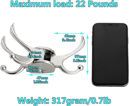 Swivel Coat Hook 2 Pack Heavy Duty Space Saving Towel Rope Hook Wall Mount Triple Swing Arms for RV