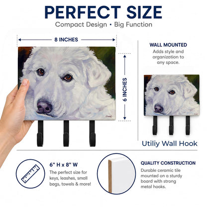 Caroline's Treasures 7418TH68 Great Pyrenees Contemplation Leash or Key Holder, Wall Hooks, Key
