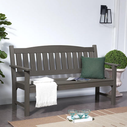 Psilvam 3-Person Outdoor Memorial Bench, All-Weather Poly Lumber Garden Bench, Rot-Resistant