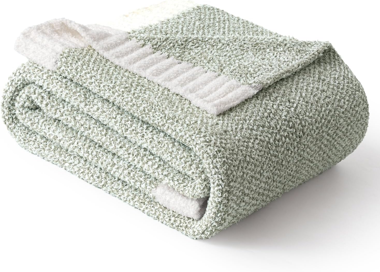 MIULEE Sage Green Super Soft Throw Blanket for Couch, Cozy Fluffy Warm Throws Knit Blankets for