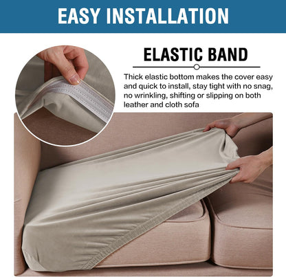 H.VERSAILTEX Velvet Stretch Couch Cushion Cover Plush Cushion Slipcover for Chair Cushion Furniture