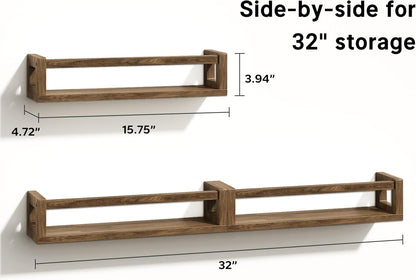 Upgraded Thick Floating Shelves - Multi-Use Wall-Mounted Bookshelves for Kids and Nursery, Ideal