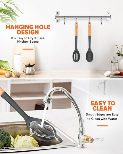 Silicone Cooking Spoons, Great for Scooping Sides and Serving Hearty Stews, BPA-Free Matte