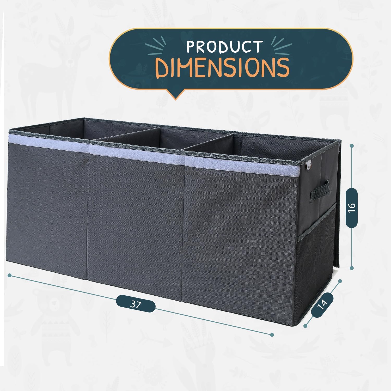 Extra Large Toy Storage Organizer with Lid - Sturdy, Collapsible Toy Chest Storage Box Design