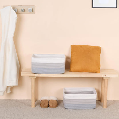 Large Storage Baskets for Shelves, Closet Organizers Bins for Clothes Blanket Towels, Baby Nursery