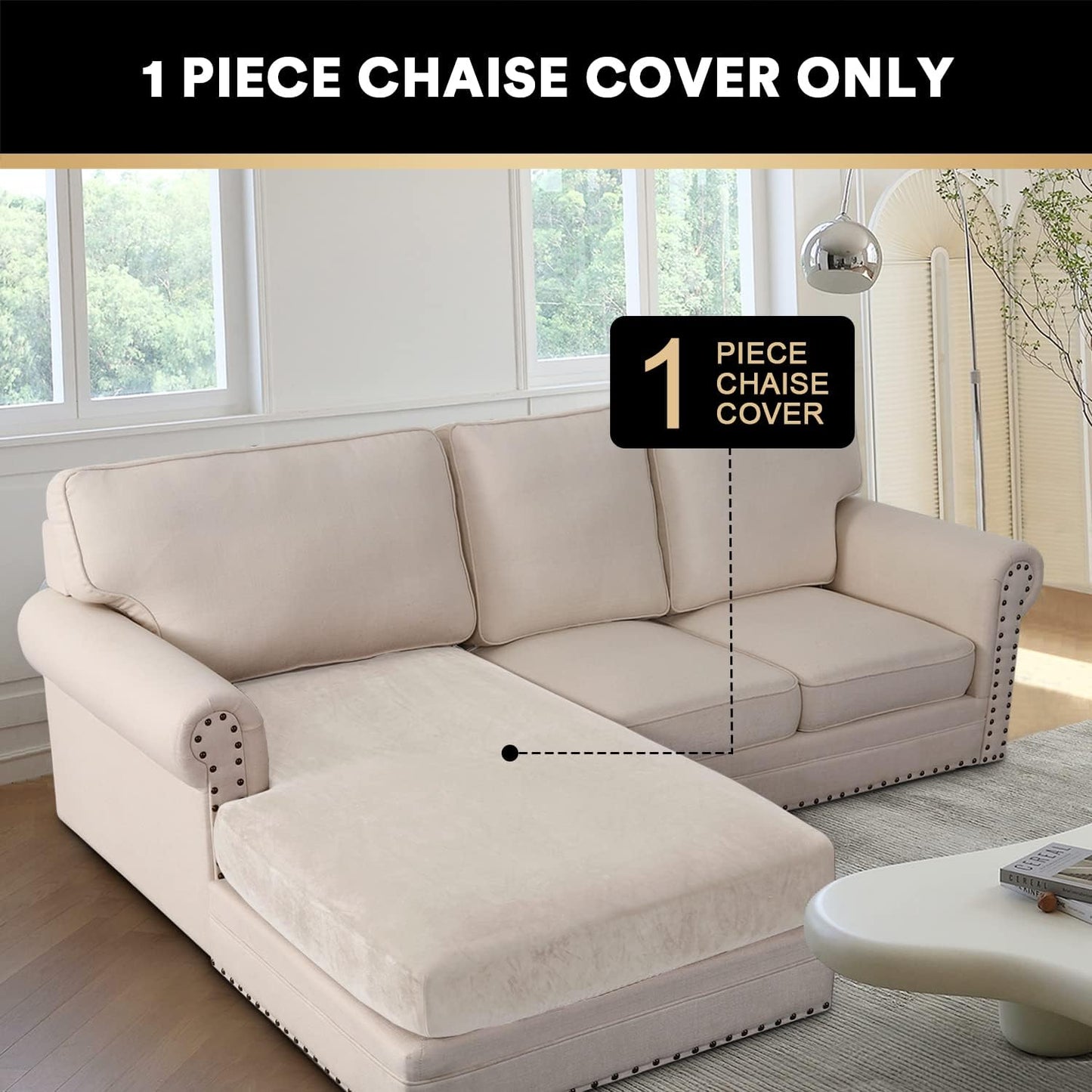 PrinceDeco Sectional Couch Covers Velvet Couch Cover for Dogs Washable L Shaped Couch Cover 1 Piece