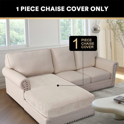 PrinceDeco Sectional Couch Covers Velvet Couch Cover for Dogs Washable L Shaped Couch Cover 1 Piece