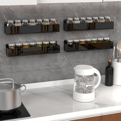 PMMASTO Adhesive Acrylic Spice Rack Organizer for Wall with Nano Double Sided Tape, Spice Shelf