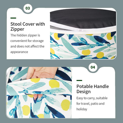 Inflatable Ottoman Stool D21 xH9 for Outdoor/Indoor Use, Water Repellent Patio Foot Rest Stool with