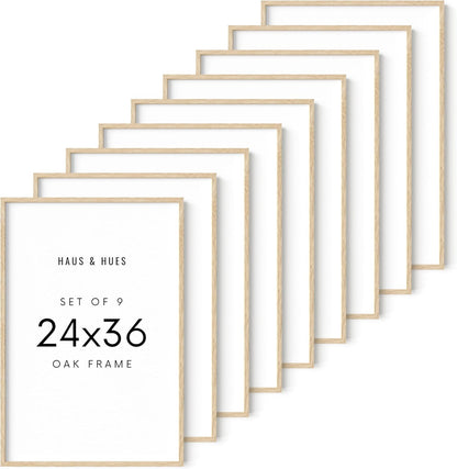 HAUS AND HUES Square Picture Frames 24 x 36 Set of 9 - Photo Gallery Wall Frame Set, Wood 24x36