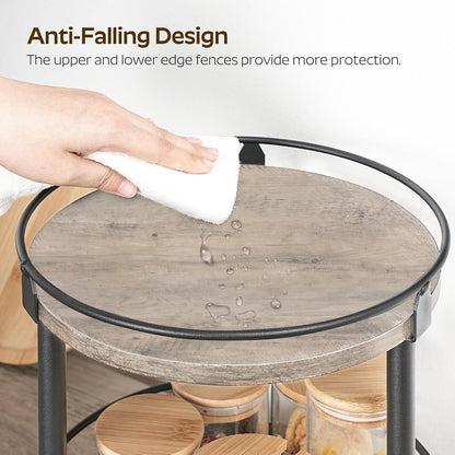 Lazy Susan Organizer, Rotating Spice Rack, 2 Tier Spice Turntable Organizer, Industrial Turntable
