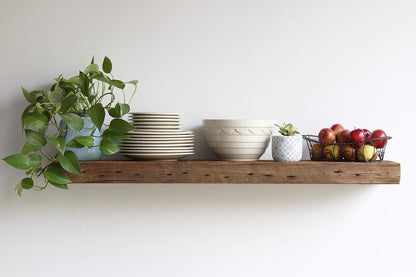 Urban Legacy Reclaimed Barn Beam Deep Shelves | Deep Shelves with Brackets Included, Set of 2 |
