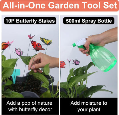 DUNCHATY Stackable Planter, Vertical Strawberry Planter with Garen Tool Set, Self Watering Garden