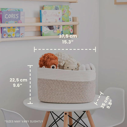 OrganiHaus Set of 3 Woven Storage Baskets for Organizing, Cotton Rope Organizer Bins for Shelves