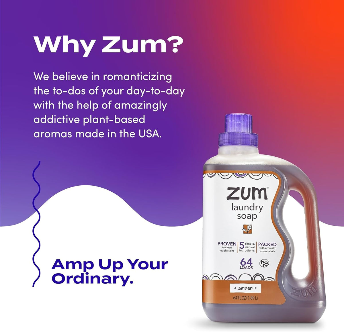 Indigo Wild Zum Clean Laundry Soap - Plant-Based Liquid Laundry Soap - Contains Baking Soda