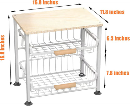 3-Layer Kitchen Fruit Storage Basket Snack Rack, countertop Storage Rack, Stackable Storage Rack