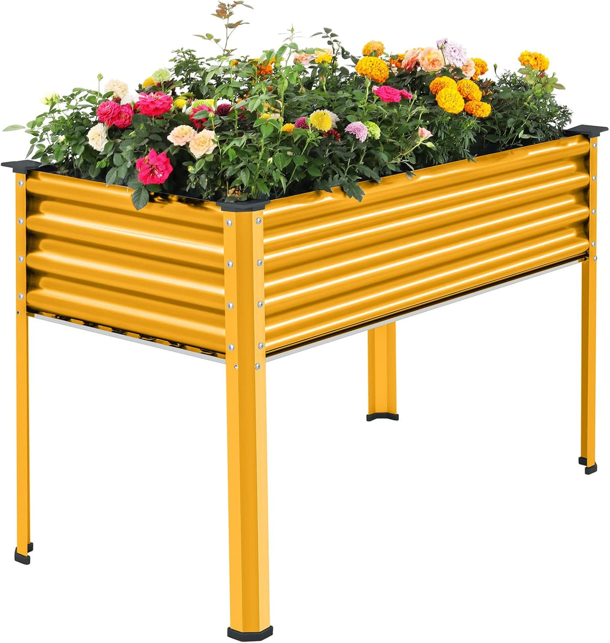 Land Guard Galvanized Raised Garden Bed with Legs, Galvanized Planter Raised Garden Boxes Outdoor