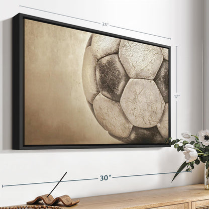 Elephant Stock Worn Soccer Ball Wall Art - Horizontal Framed Canvas - 1-Piece Living Room Wall