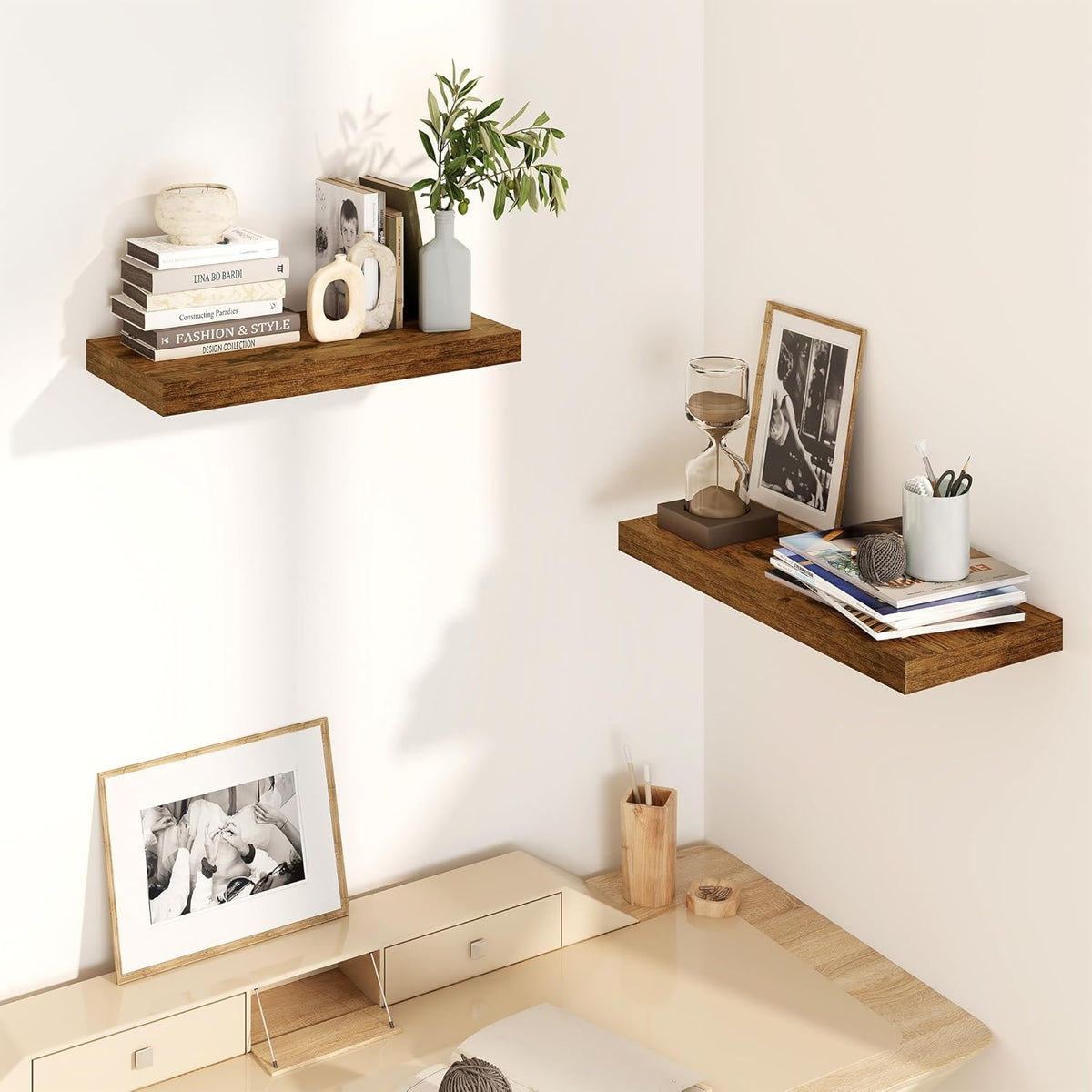 Fun Memories Floating Shelves for Wall, 8 Inch Deep Floating Wall Shelf, 16" x 8" Floating Shelves