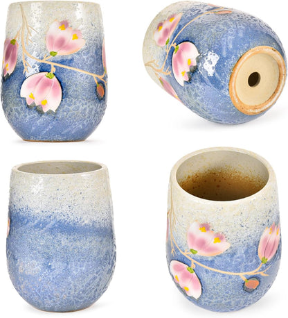 Sungmor 10.6 Inch Ceramic Succulent Plant Pot with Drainage Hole, Hand Painted Flower Pots for