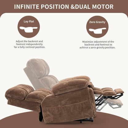 Oversized Power Lift Recliner Chair with Adjustable Headrest for Elderly,Dual Motor Lay Flat