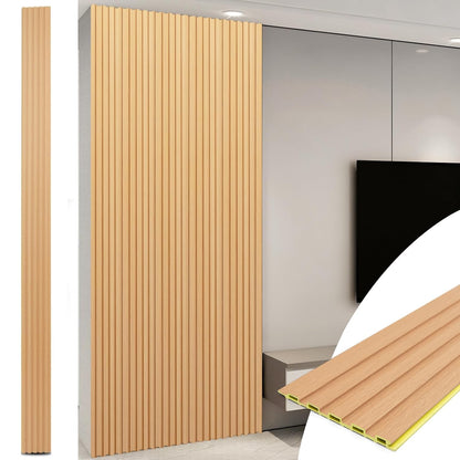 Art3d WPC Slat Wall Panels, 8-Pack 108 x 6 Inch 3D Wall Accents for Interior Wall Decor, Living